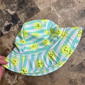 4/30$ George Aqua & Neon Yellow Smiley Sun swimming Hat unisex 12-24 months